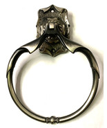 Vintage Amerock Carriage House Towel Ring Holder #9056 - Silver / Black - $35.08