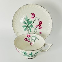 Royal Tettau Floral Tea Cup &amp; Saucer Set Germany US Zone Vintage Hand Painted - £15.12 GBP