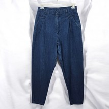 Cherokee High Waisted Mom Jeans Woman VINTAGE Size 16 Blue Dark Pleated Tapered - £19.16 GBP