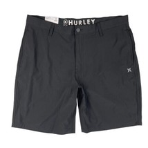 HURLEY Men Quick Dry 4-Way Stretch Hybrid Walk Shorts Size 38 BLACK - £11.84 GBP