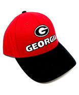 MVP UGA Georgia Bulldogs Logo Red &amp; Black Curved Bill Adjustable Cap - £17.78 GBP