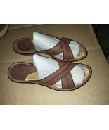 Sofft Women&#39;s Brown Leather Slide Sandals Size 9.5 M 1502550 - $38.61