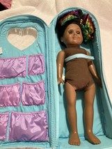 Black  18&quot; Doll with Battat zipper Carrier Travel Carry Case fits AG dol... - $36.47