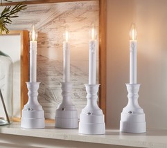 Bethlehem Lights Set of 4 Cordless Window Candles in   White Gloss - £153.73 GBP