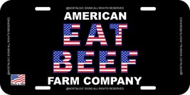 Eat Beef Bull Custom Lettering Farm Ranch Cattle Truck Aluminum License Plate - £11.18 GBP