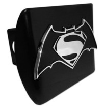 SUPERMAN S BATMAN EMBLEM ON BLACK METAL USA MADE TRAILER HITCH COVER - £62.90 GBP