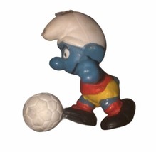 Smurf Playing Soccer Vintage 1978 Keychain Pendant Figure - $3.00