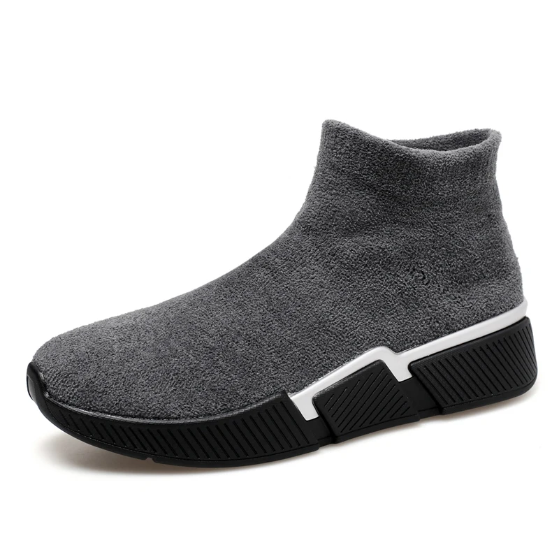 High Top Winter Sneakers Men Shoes Outdoor Warm Plush Sneaker Slip-On So... - $45.20
