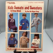 Vintage Cross Stitch Patterns, Kids Sweats and Sweaters by Ann Van Wagne... - $7.85