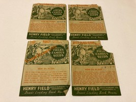 Antique Vtg Henry Field Vegetable &amp; Flower Seed Packets Shenandoah Iowa - £11.69 GBP