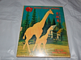 3D Wooden Puzzles 2 Giraffes DIY Wood Craft Model Kit Teens &amp;Adult to Build - $17.81