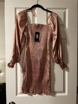 NWT Fashion nova Rose color satin dress sz Xs - £18.64 GBP