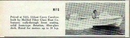 1960 Magazine Photo MFG 13&#39; Corry Carefree Boat Molded Fiber Glass Co. - $8.33