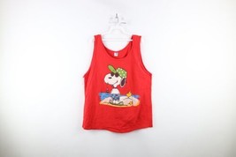 Vtg 70s Peanuts Mens XL Distressed Joe Cool Snoopy Beach Tank Top T-Shirt USA - £34.81 GBP