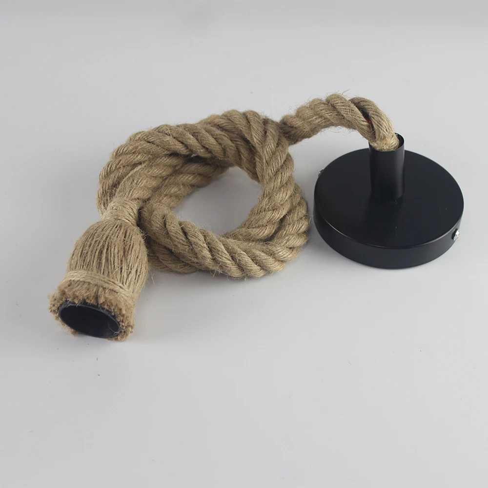 1/2/3/4/5 head vintage hemp rope pendant light  loft industrial hanging lamp edi - £130.14 GBP