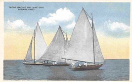 Yacht Racing Lake Erie Lorain Ohio 1910s postcard - $7.87