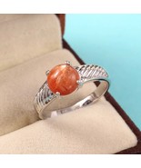 Natural Sunstone Ring Fashion Engagement Bridesmaid Ring 925 Sterling Si... - £54.26 GBP