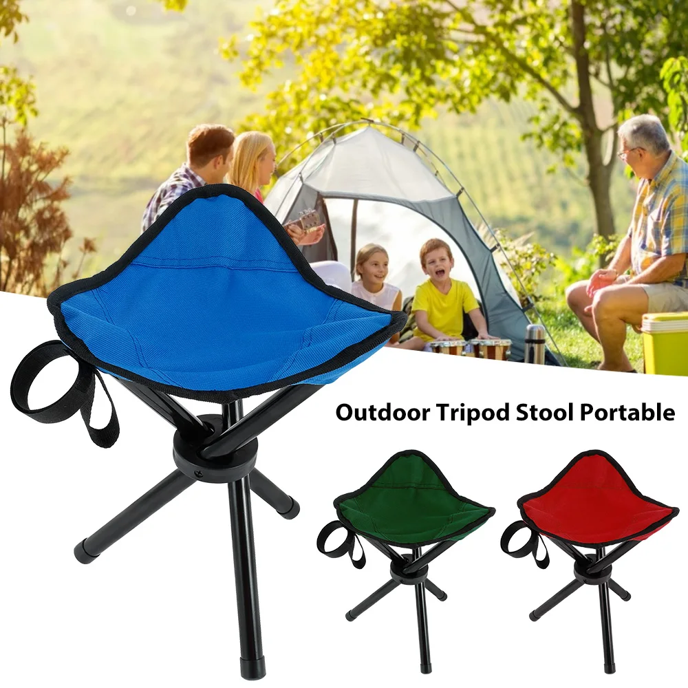 Outdoor Tripod Stool Fishing Chair Portable Tripod Stool Folding Chair Camping - £15.17 GBP