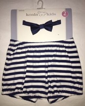 Newborn Baby Boy Clothes Blue Stripes Romper Short Pants &amp; Bowtie Outfit... - $9.99