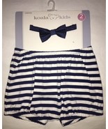 Newborn Baby Boy Clothes Blue Stripes Romper Short Pants &amp; Bowtie Outfit... - $189.87 MXN