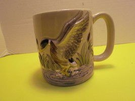 Otagiri Hand Painted Mallard Duck 3D Coffee Tea Mug Tan 8 Oz - £11.97 GBP