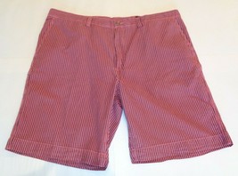 Cremieux Size 40 CASSIS S45HX265 Berry New Mens Seersucker Flat Front Shorts - £55.08 GBP