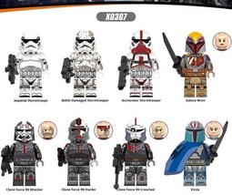8pcs/set Star Wars The Bad Batch Mandalorian Pre Vizsla Stormtrooper Minifigures - £14.38 GBP