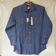 Vintage Wrangler Denim Long Sleeve Cowboy Cut Pearl Snap Shirt Men&#39;s 18.5x37 NWT - £51.45 GBP