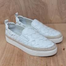Franco Sarto Platform Loafers Women’s 8.5 M Hydee White Basket Weave Shoes - $40.87