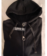 Love by Rag - Sweatshirt Black Hoodie Long Sleeve Zipper for Women - Siz... - $8.99
