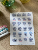 Koala Bad Day Homemade Planner Stickers, Character Stickers, Journaling ... - $3.22