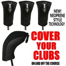 NEW NIB HYBRID THICK BLACK HEADCOVERS 3 4 5 SET FIT ADAMS GOLF CLUBS HEA... - £12.02 GBP