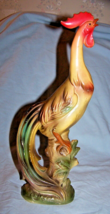 Vintage Unmarked Ceramic Art Deco Crowing Rooster-13 inches tall - £10.99 GBP