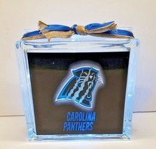 Carolina Panthers Glass Lighted Block Light /Night Light Man Cave Football NFL - £14.87 GBP