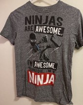 Boy’s T Shirt Size 14 Chest 30” Gray Ninja - $4.27