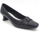 Easy Street Women Kitten Pump Heels Waive Size US 11W Black Faux Leather - $30.69