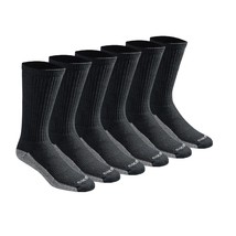 Dickies Men&#39;s Dri-tech Moisture Control Crew Socks Multipack, Black (6 P... - $25.99