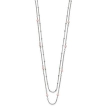 Chisel  2 Strand Pink Crystal Beaded 16 inch with 1 inch Extension Necklace St - £35.91 GBP