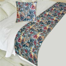 Cockatoo Ruffle - Cotton Blue Decorative Bed Runner and Pillow Cover - $86.12+