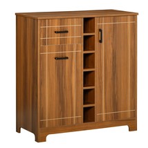 HOMCOM Retro Wine Cabinet: 6 Bottle Rack, Bar, Glass Holder, Brown - $3,947.40 MXN