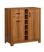 HOMCOM Retro Wine Cabinet: 6 Bottle Rack, Bar, Glass Holder, Brown - $3,906.54 MXN