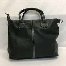 G.I.L.I. Rustic Leather Handbag With Top Handles, Black (Missing Strap), Euc - £25.42 GBP