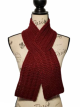 Solid Color Ribbed Texture Ribbon Scarf w/Keyhole Design - ALL COLORS AV... - £14.12 GBP