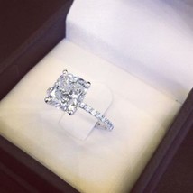Classic 2.50Ct Cushion Cut Diamond Engagement Ring Solid 14K White Gold Size 5 - £177.65 GBP
