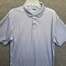 Pga Tour Men&#39;s Sz L Polo Shirt Blue Fine Checkered Golf Polo - £11.56 GBP