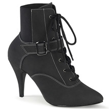 PLEASER DREAM-1022 Women&#39;s Black Buckle Lace Up 4&quot; Heel Ankle Boot Shoes - £69.20 GBP