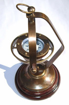 Vintage Brass Nautical Ship&#39;s Gimballed Compass Antique Reproduction Com... - $49.00