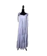 GabyGa Tiered Maxi Linen Dress Womens One Size Purple Cottagecore Festiv... - $64.35