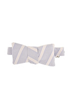 Alexis Mabille Mens Bow Tie Striped Classic Elegant Blue Length Made In France - £152.06 GBP