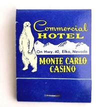 Monte Carlo Casino Vintage Matchbook Elko Commercial Hotel Unstruck E19H - $19.99